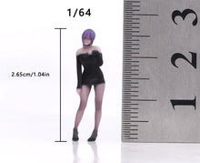 Load image into Gallery viewer, 1:64 Painted Figure Model Miniature Resin Sand Diorama Purple Hair Dress Lady
