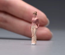 Load image into Gallery viewer, 1:64 Painted Figure Model Miniature Resin Diorama Toy Sand Pink Top Lady Beauty
