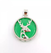 Load image into Gallery viewer, Nature Jade Deer Reindeer Pendant Necklace Gift Jewelry charm Blessing Lucky b
