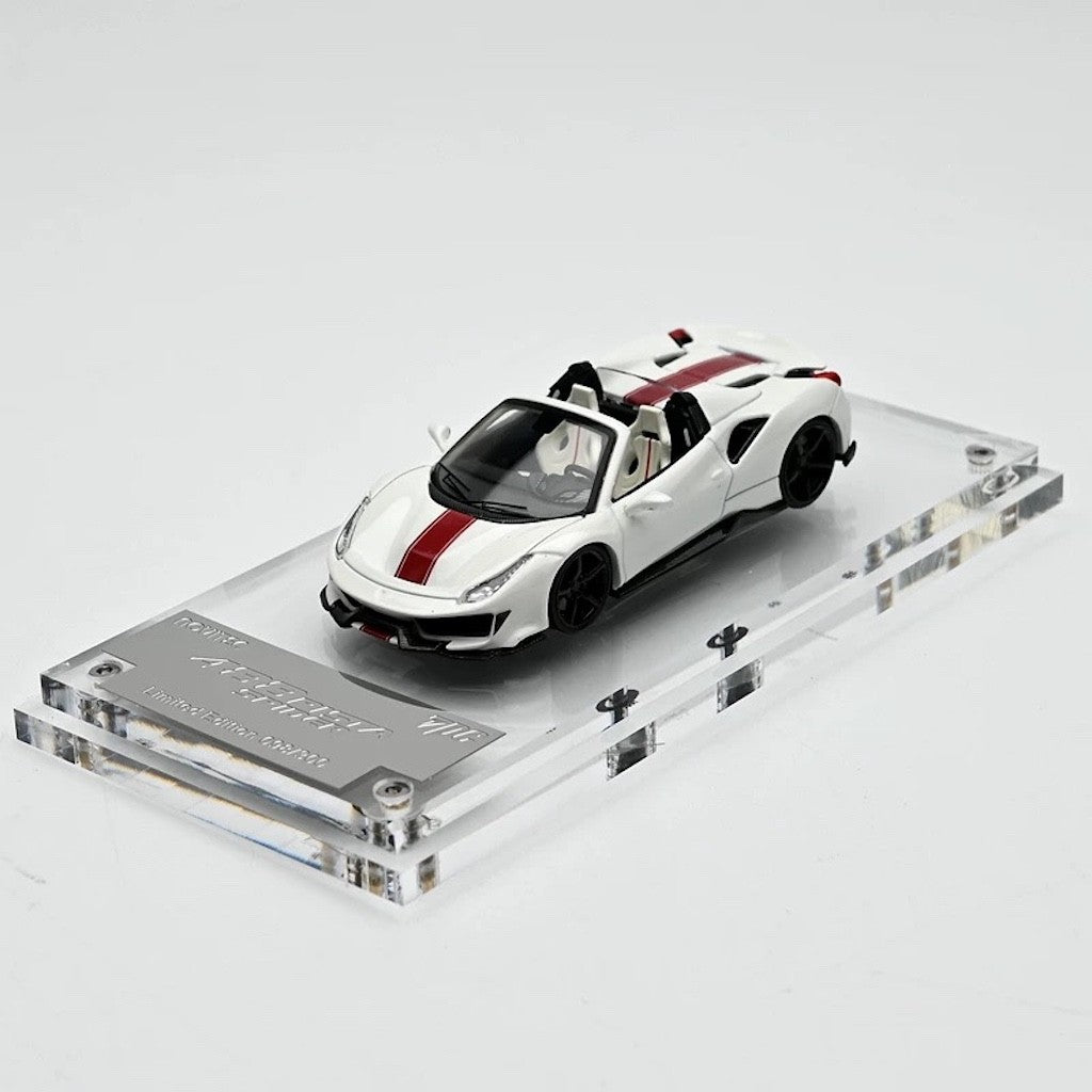 TPC 1:64 White Novitec 488 Convertible Sports Model Diecast Metal Car New Collection