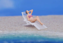 Load image into Gallery viewer, 1:64 Painted Figure Model Miniature Resin Diorama Beach Chair Bikini Seaside Toy Collection
