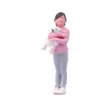Load image into Gallery viewer, 1:64 Painted Figure Model Miniature Resin Diorama Sand Casual Man Woman Kid Pet
