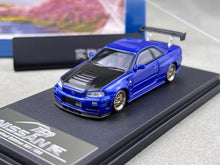Load image into Gallery viewer, Fuji 1:64 Blue Carbon Skyline GTR R34 Nismo Z-Tune Model Diecast Metal Car New Collection
