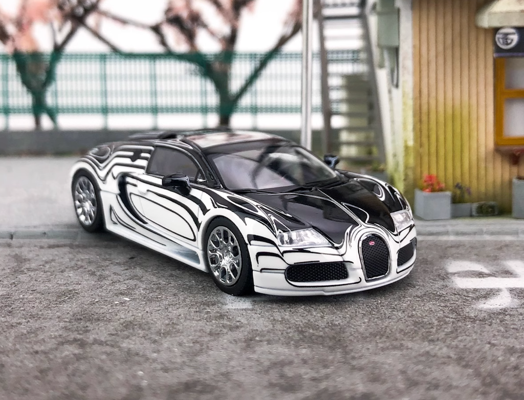 Mortal 1:64 Black White Veyron SS Racing Sports Model Diecast Metal Car New Collection