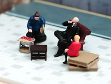Load image into Gallery viewer, 1:64 Painted Figure Model Miniature Resin Diorama Sand Barbecue Set Drinking Toy
