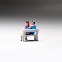 Load image into Gallery viewer, 1:64 Painted Figure Model Miniature Resin Diorama Sand Man Lady Sitting Bench New
