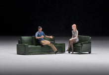 Load image into Gallery viewer, 1:64 Painted Figure Mini Model Miniature Resin Diorama Sofa Chatting Sitting Toy
