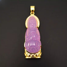 Load image into Gallery viewer, Nature Jade Guanyin Pendant Necklace Gift Jewelry charm Blessing Lucky Purple g
