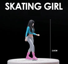 Load image into Gallery viewer, 1:64 Painted Figure Mini Model Miniature Resin Diorama Sand Skatng Girl Lady
