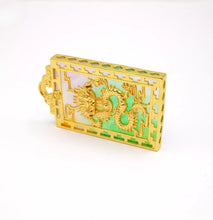 Load image into Gallery viewer, Nature Jade Dragon Rectangle Pendant Necklace Gift Jewelry charm Blessing Lucky
