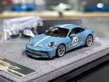 Load image into Gallery viewer, 1:64 DPM Blue 911 992 ST #63 Sports Model Diecast Resin Car New Collection
