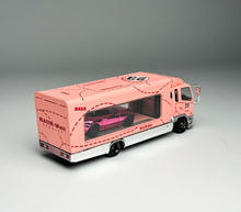 Load image into Gallery viewer, GCD 1:64 Pink Fuso Fighter Trailer Truck MX5 Sport Model Diecast Metal Car New Collection
