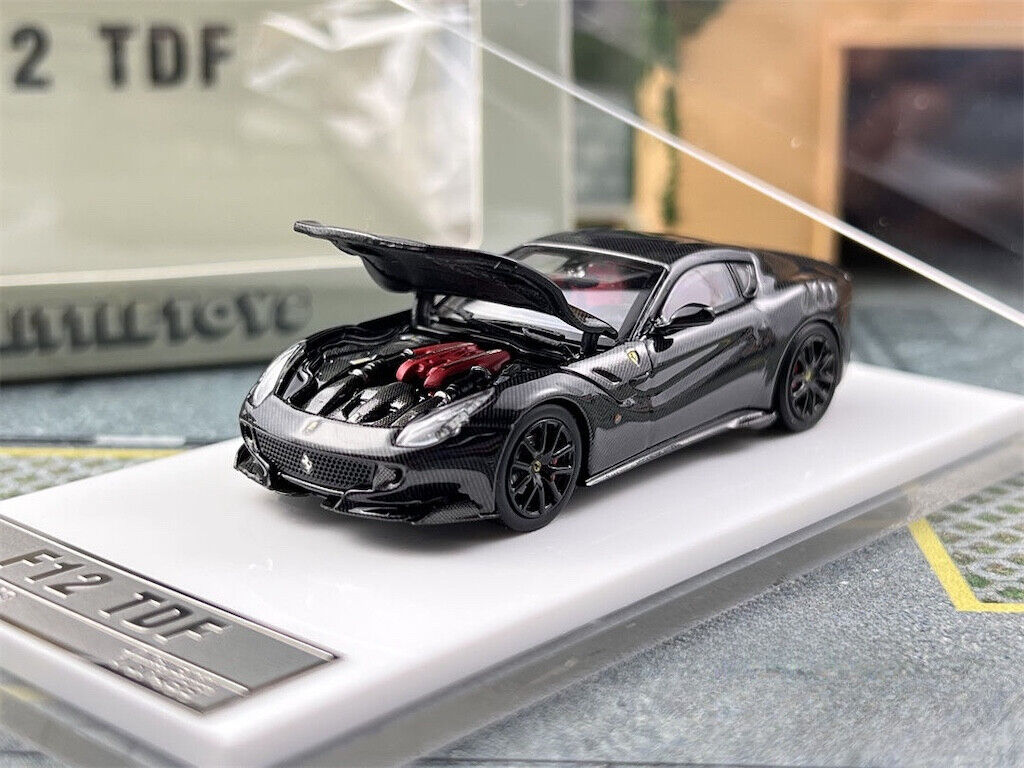 LT 1:64 Black Carbon F12 TDF V12 Racing Sports Model Diecast Metal Car New Collection