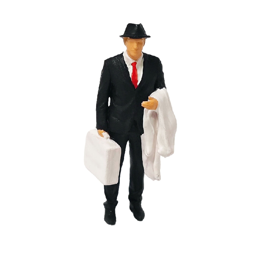 1:64 Painted Figure Mini Model Miniature Resin Diorama Sand Black Suits Man Toy