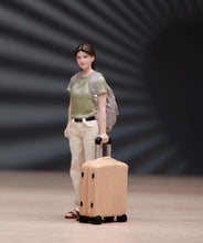 Load image into Gallery viewer, 1:24 Painted Figure Model Miniature Resin Diorama Sand Woman Luggage Backpack
