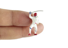 Load image into Gallery viewer, 1:64 Painted Figure Mini Model Miniature Resin Diorama Fencing Athlete Fencer

