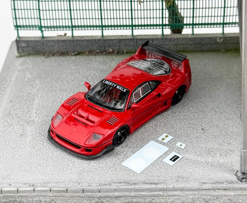 SH 1:64 Red F40 LBWK Widebody Sports Model Diecast Metal Car BN