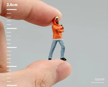 Load image into Gallery viewer, 1:64 Painted Figure Model Miniature Resin Diorama Toy Sand Orange Hoodie Man
