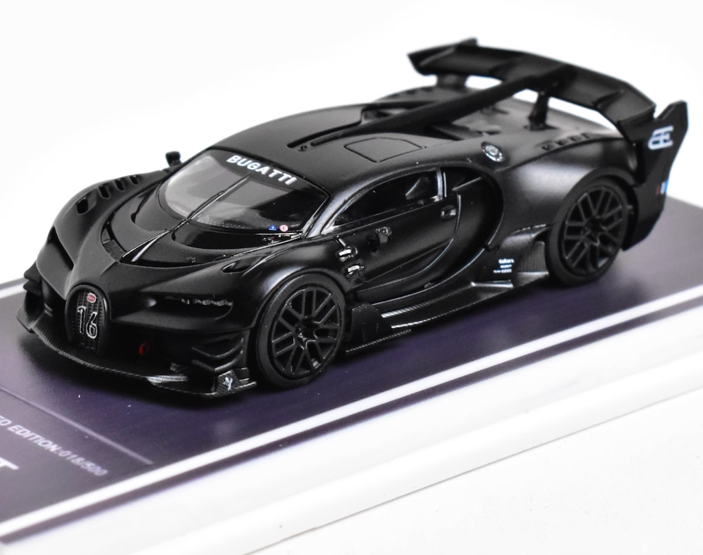 MJ 1:64 Matte Black Vision Gran Turismo GT Sports Model Diecast Metal Car New Collection