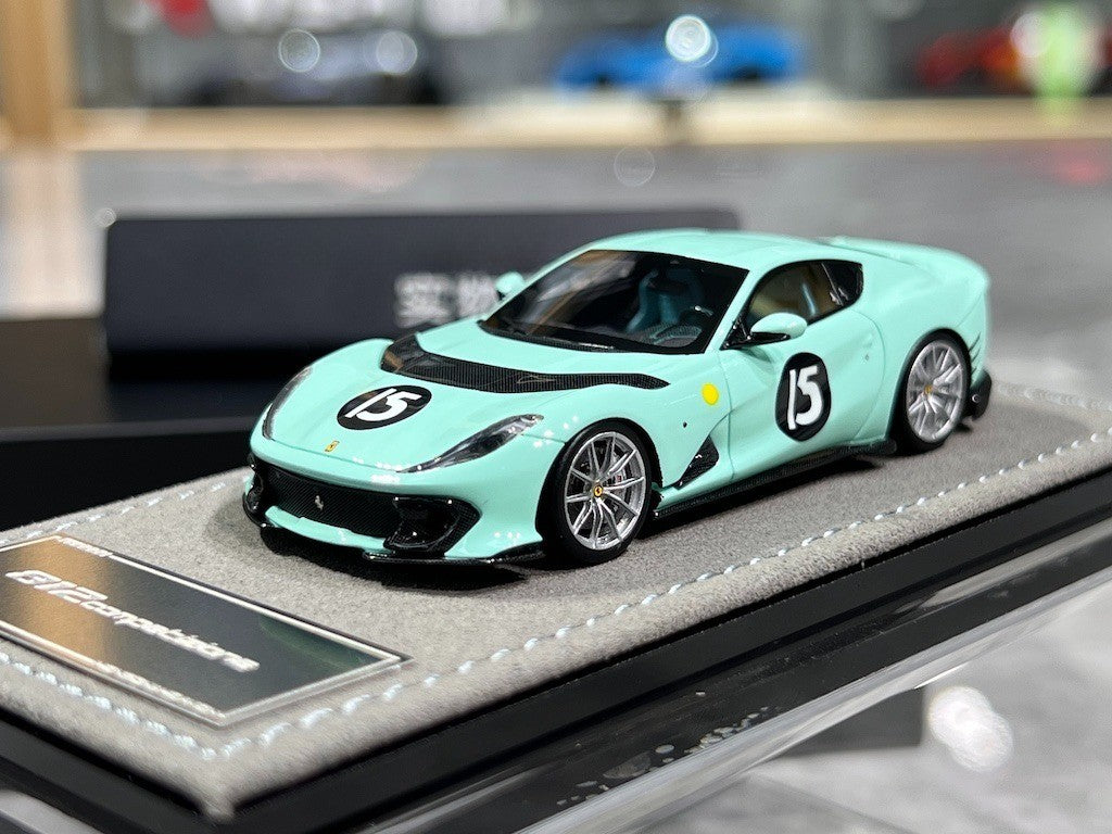 HH 1:64 Light Green 812 Competizione Racing Sports Model Diecast Resin Car New Collection