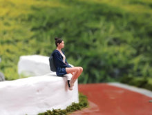 Load image into Gallery viewer, 1:64 Painted Figure Model Miniature Resin Diorama Sand Sitting Casual Girl Lady
