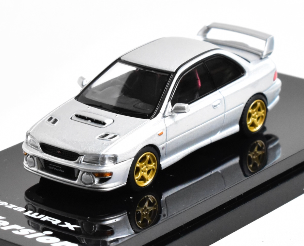 HobbyJapan 1:64 Silver Impreza GC8 WRX STI Sports Model Diecast Metal Car New Collection