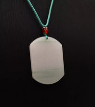 Load image into Gallery viewer, Nature Jade Rectangle Plaque Pendant Necklace Gift Jewelry charm Blessing Lucky

