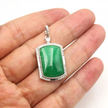 Load image into Gallery viewer, Nature Retangle Jade Pendant Necklace Gift Jewelry charm Blessing Fortune New S
