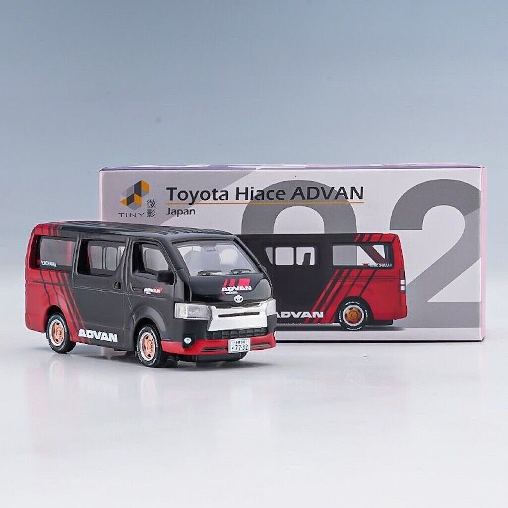 ZD TINY 1:76 Black Advan Delivery Hiace Van Model Toy Metal Car BN