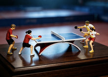 Load image into Gallery viewer, 1:64 Painted Figure Mini Model Miniature Resin Diorama Pingpong Table tennis Set
