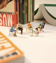 Load image into Gallery viewer, 1:64 Painted Figure Model Miniature Resin Diorama Sand Toy Reading Chairs People
