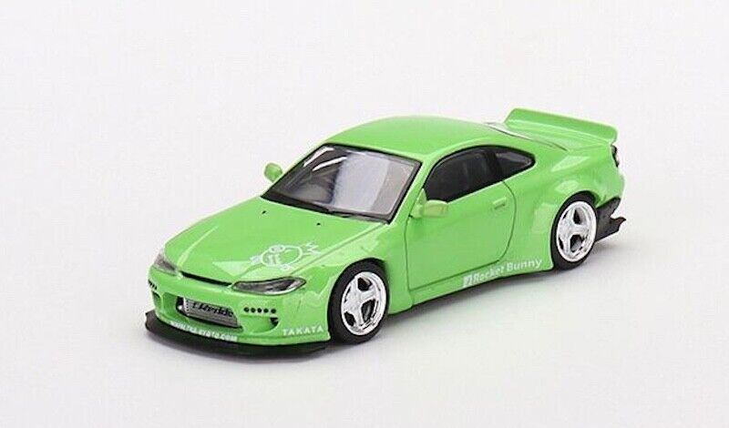 MINIGT 1:64 Green JDM Nissan Silvia S15 Racing Sport Model Toy Diecast Metal Car 500