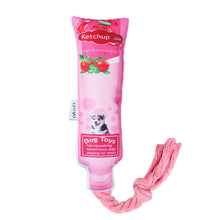 Load image into Gallery viewer, Dog Squeaky Toys Tube Shaped Chew Puppy Canvas Rope Toy Teeth Grinding Pet Gift
