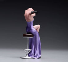 Load image into Gallery viewer, 1:24 Painted Figure Model Miniature Resin Diorama Purple Dress Girl Lady Sitting
