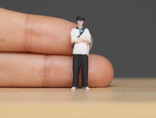Load image into Gallery viewer, 1:64 Painted Figure Model Miniature Resin Diorama Sand Crossed Arm Boy Man Stand
