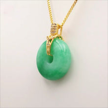 Load image into Gallery viewer, Nature Jade Round Peace Green Pendant Necklace Gift Jewelry charm Blessing Luck
