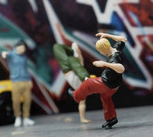 Load image into Gallery viewer, 1:64 Painted Figure Mini Model Miniature Car Scenes Resin Hip Hop Breaking Boy
