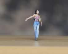 Load image into Gallery viewer, 1:64 Painted Figure Model Miniature Resin Diorama Sand Beauty Girl Lady Denim
