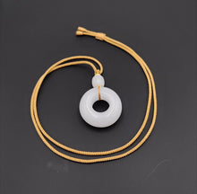 Load image into Gallery viewer, Nature Jade White Ring Pendant Necklace Gift Jewelry charm Blessing Lucky New
