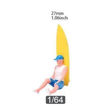Load image into Gallery viewer, 1:64 Painted Figure Model Miniature Resin Diorama Sand Surfer Surf Man Boy Toy Collection
