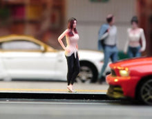 Load image into Gallery viewer, 1:64 Painted Figure Model Miniature Resin Diorama Sand Beauty White Top Lady
