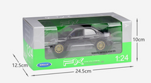 Load image into Gallery viewer, WELLY 1:24 JDM Impreza WRX STI Racing Sports Model Diecast Metal Car Display
