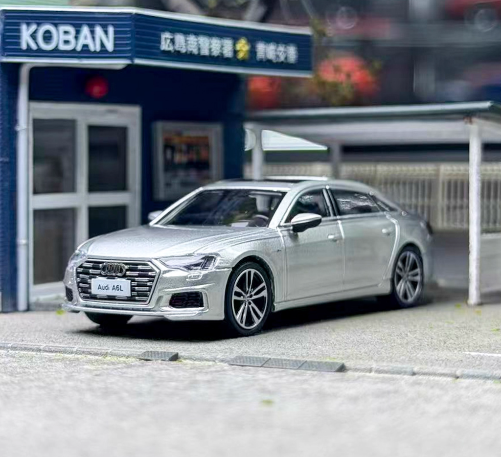 VAV 1:64 Silver A6L Luxury Sedan Sports Model Diecast Metal Car New Collection