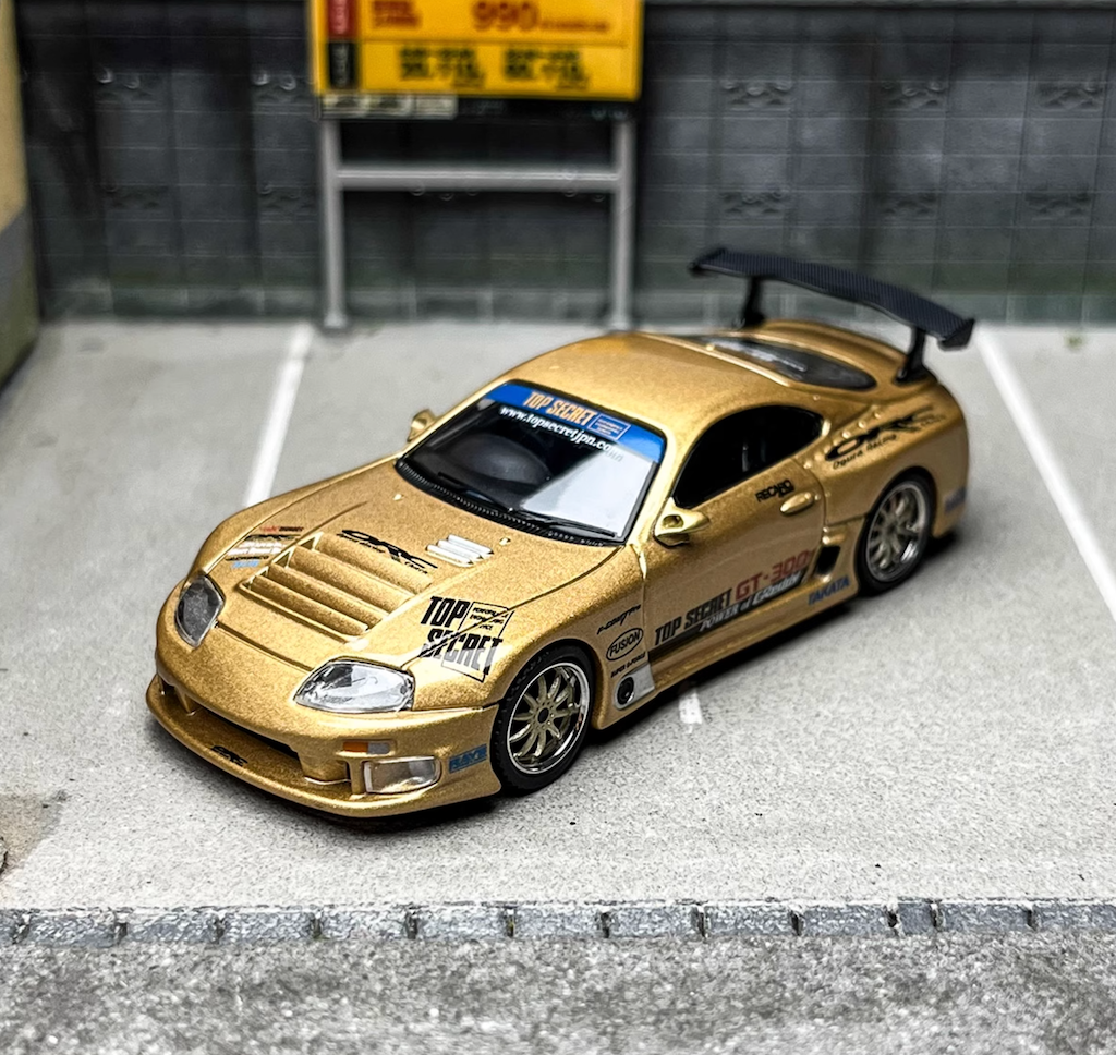 MINIGT 1:64 Gold Supra A80 Top Secret GT-300 Sport Model Diecast Metal Car BN
