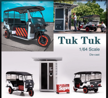 Load image into Gallery viewer, SH 1:64 EV Tuk Tuk Tricycle Charging Station Sport Model Diecast Metal Car New
