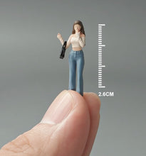 Load image into Gallery viewer, 1:64 Painted Figure Mini Model Miniature Resin Diorama Sand Trendy Girl Lady Toy
