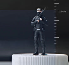 Load image into Gallery viewer, 1:64 Painted Figure Mini Model Miniature Resin Diorama Sand SWAT Policeman Toy
