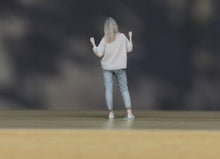 Load image into Gallery viewer, 1:64 Painted Figure Model Miniature Resin Diorama Sand Happy Laughing Girl Lady
