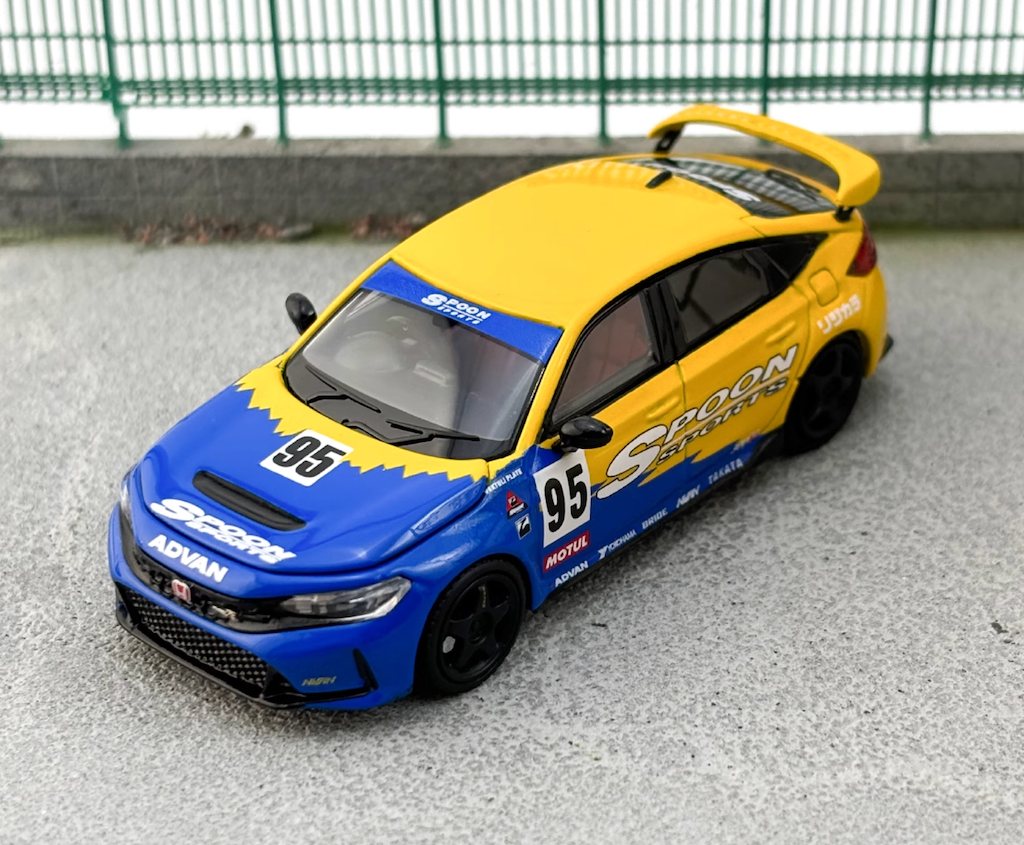 MH 1:64 JDM Spoon Civic Type R FL5 #95 Sports Model Diecast Metal Car New Collection