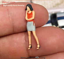Load image into Gallery viewer, 1:64 Painted Figure Mini Model Miniature Resin Diorama Caual Office Lady Girl
